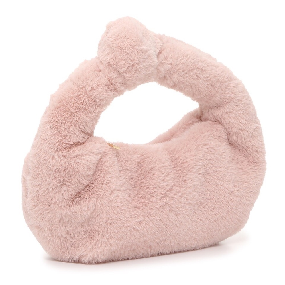 Mix No. 6 Faux Fur Light Pink Mini Hobo Bag - Picture 3 of 6